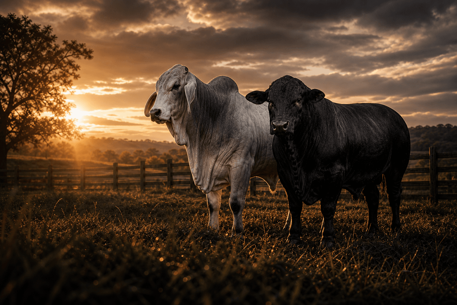 Ganado Brahman y Brangus en pasturas
